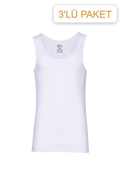 Şahin Men's Modal White Athlete Economical Pack of 3
