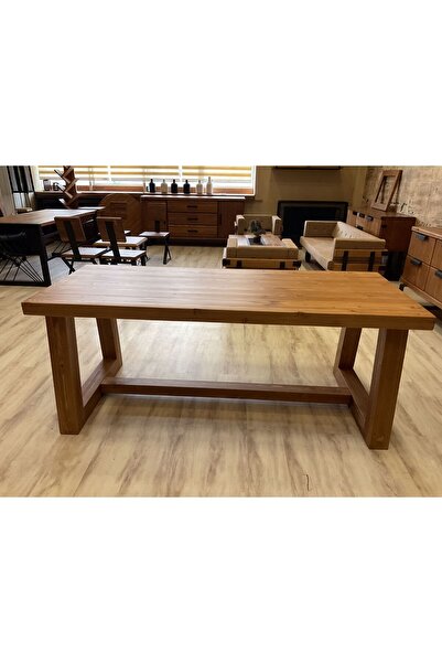 NTCollection Ntconcept Farmhouse Doğal Ahşap Masif Yemek Masası (80X220CM)