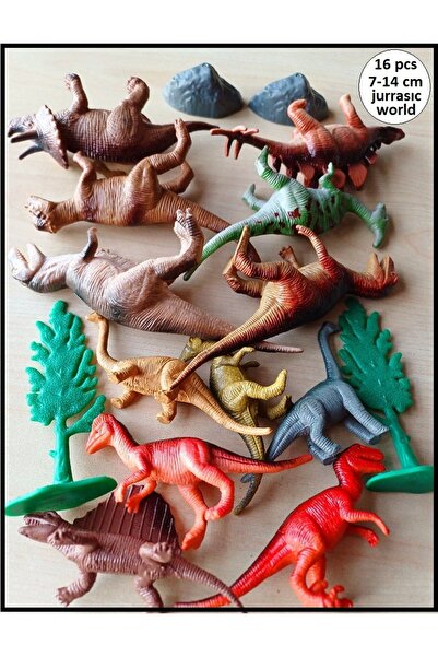OYUNCAKSAHİLİ Jurrasıc Dinazor Set Ağaç Taş Raptor Teruzor Trex Pterosaur 16 ...