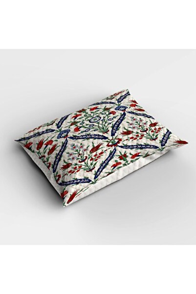 Else Dekor Османська кераміка з візерунком тюльпанів - Декоративний комплект постільної білизни з принтом, двоспальний