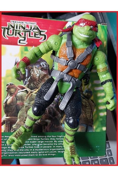 OYUNCAKSAHİLİ Ninja Turtle Raphael Unbreakable Toy Heavy Figure 2 Pieces Chick Accessory Joints Movable