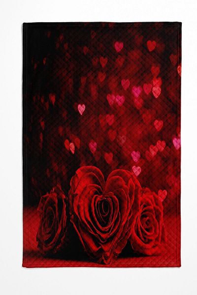Else Dekor Trandafiri Rosii Cu Motiv - Set Pat Decorativ Print Pique, Single