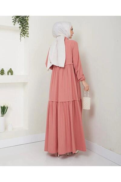 YILMAZBARMAZ Γυναικείο φόρεμα γιακά πουκάμισου από ύφασμα βισκόζης