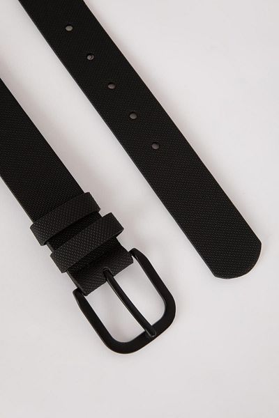 DeFacto Men's Oval Buckle Faux Leather Jean Belt