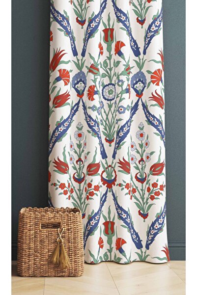 3D ELSE HALI Osmanlı Çini Lale Desenli Dijital Baskı Dekoratif Yatak Odası Sa...