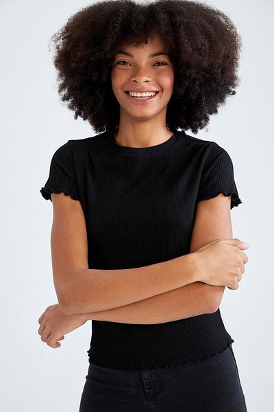 DeFacto Tricou slim cu mânecă scurtă, cu gâtul rotund, K7064az22sm