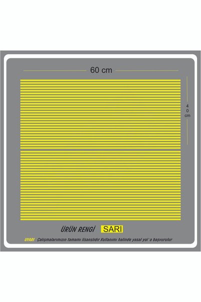 EYBA STİCKER Stop Line Compatible with Every Car Right Left 60X30 2 Pieces Ca...