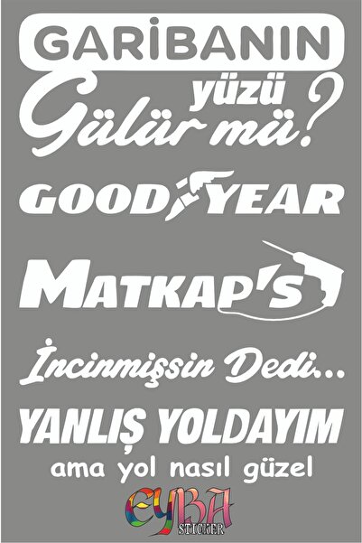 EYBA STİCKER مجموعة ملصقات النوافذ الخلفية مقاس 20 × 33 سم ملصق سيارة