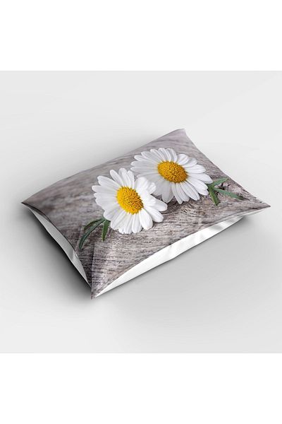 Else Dekor Yellow Gray Daisy Pattern - Digital Printed Single Children's Bed Set