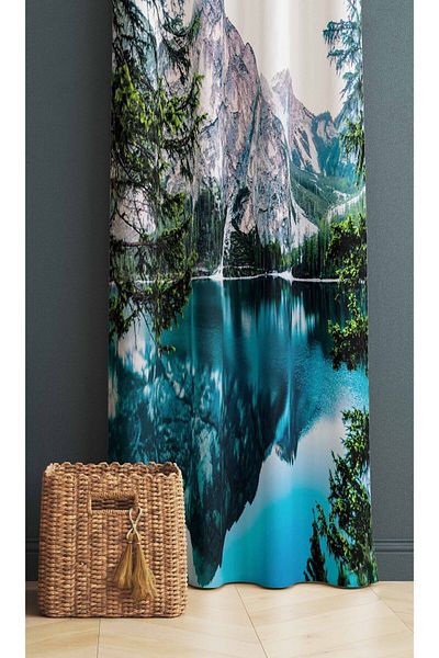 3D ELSE HALI Desert Mountain Landscape Patterned Digital Printed Bedroom Living Room Kitchen Background Curtain