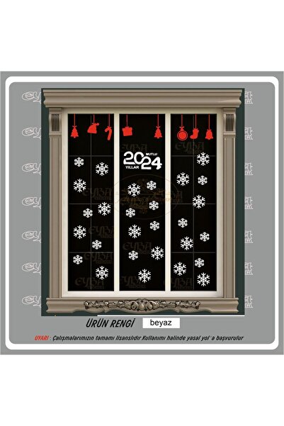 EYBA STİCKER Anul Nou 2024 Autocolant Ornament de sticlă Autocolant Anul Nou ...