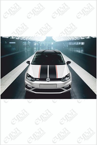 EYBA STİCKER Kaput Şerit Sticker - Büyük Şerit Sport Sticker 60x118cm