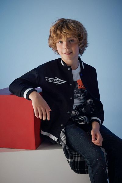 DeFacto Boy's Bomber Cardigan - College Collar Z4105a623sp