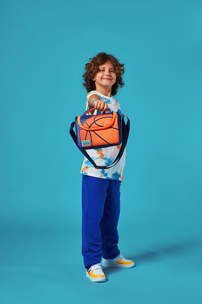 Coral High Cutie termică pentru prânz cu model de baschet pentru copii, portocaliu, bleumarin 11766
