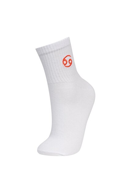 DeFacto Cotton Unisex Crab Sign Icon Socket Socks - C8401axns