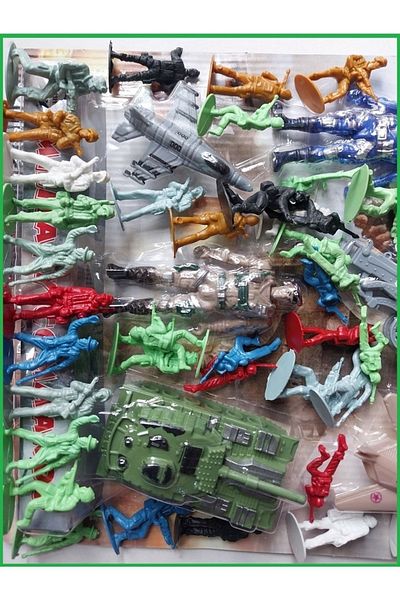 OYUNCAKSAHİLİ Tank Ship Soldier 80 Pieces 2 Pack Commando Ghost Airplane F16 Ball Shoot Large Toy Sets