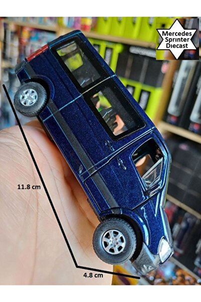 Mercedes SPRINTER (1995-2000) Mercedes Benz Sprinter Panelvan Koltuklu Diecast Metal Kapıları Açılır Mavi