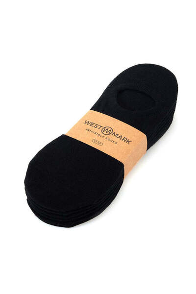 WESTMARK LONDON 7-Piece INVISIBLE Short Women's Socks Set - Black Cotton Blended
