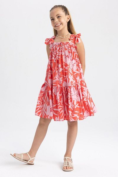 DeFacto Patterned Strappy Girl's Dress - Y6957a623hs