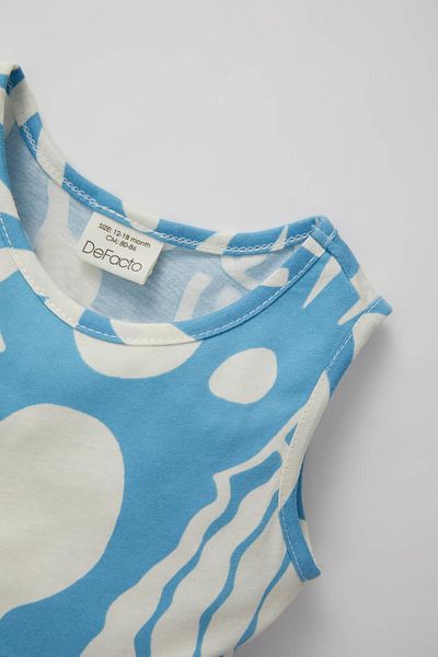 DeFacto Baby Girl Patterned Sleeveless Dress C0074A524SM