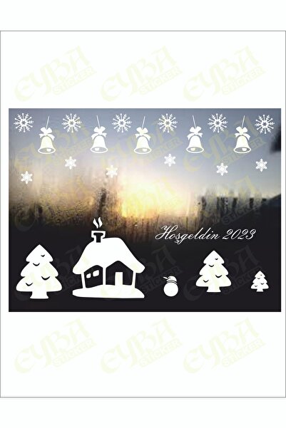 EYBA STİCKER Σετ αυτοκόλλητων με θέμα το χριστουγεννιάτικο σπίτι χιονάνθρωπος...