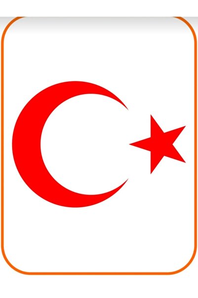 EYBA STİCKER ملصق سيارة ريد مون ستار هلال كبير الحجم - 50x40 سم