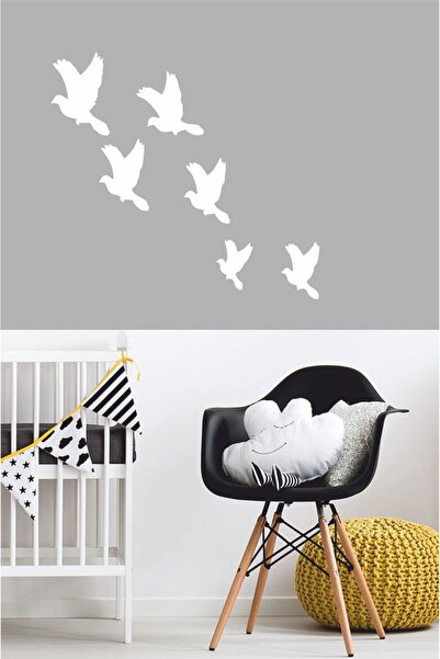 EYBA STİCKER Birds Wall Sticker (6 Pieces) - Home Sticker - Wall Sticker
