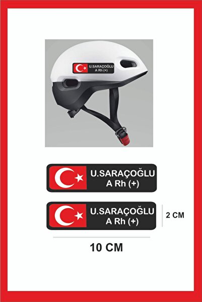 EYBA STİCKER Isme Özel Kan Grubu Isim Bayraklı Isimlik Sticker 2 Adet Etiket