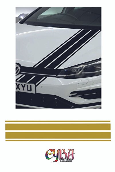 EYBA STİCKER 120x15 سم - ملصق غطاء محرك السيارة بشريط مزدوج - ملصق تلقائي -