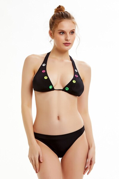 Argento Чорний трикутний бікіні з пташиними очима