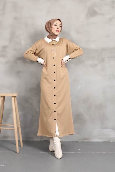 Miraystyle Gömlek Yaka Tam Boy Merserize Hırka