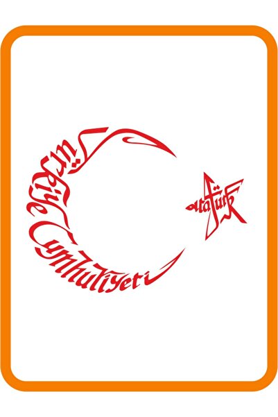 KDMAKSESUAR T.c Atatürk Written Moon Star Auto Sticker 20x14 Cm Red