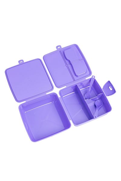 WİGGLE Wiggle Wednesday 4 Compartment Children's Lunch Box - Food Storage Container, Spoon and Fork
