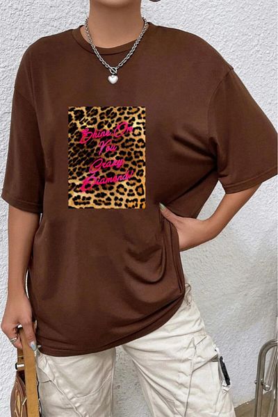 Evomind Μπλουζάκι με στάμπα Leopard Oversize