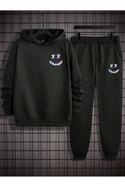 StartMore Σετ φόρμας Unisex Oversize με πολύχρωμη στάμπα με τρεις κλωστές