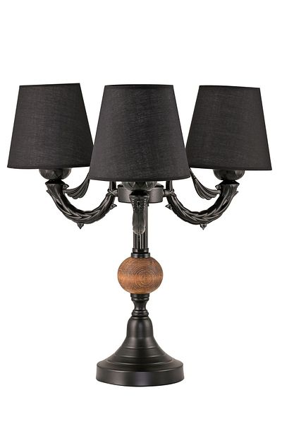 DEDE Black Black Triple Lampshade Table Lamp - With Hat