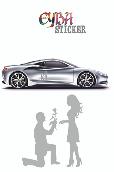 EYBA STİCKER ملصق سيارة مقاس 18 × 15 سم مزين بالزهور