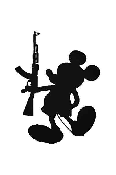 Universal ملصق حائط للسيارة Mickey Ak 47 ملصق حائط لتزيين المنزل 20 سم