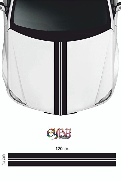 EYBA STİCKER 120 سم × 15 سم - ملصق شريط غطاء المحرك الأمامي - ملصق غطاء محرك ...