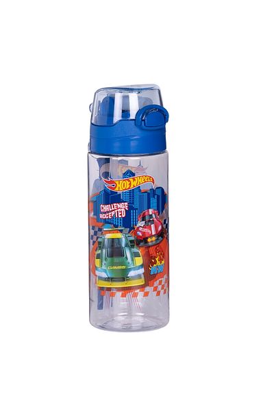 WİGGLE Hot Wheels 500ml Water Bottle with Straw and Lockable
