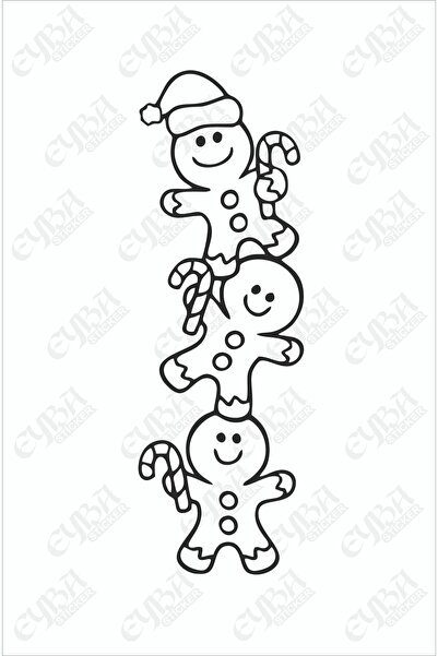 EYBA STİCKER Χριστουγεννιάτικο Στολίδι Πόρτας - Αδέσποτα Ανθρωπάκια Μπισκότα ...