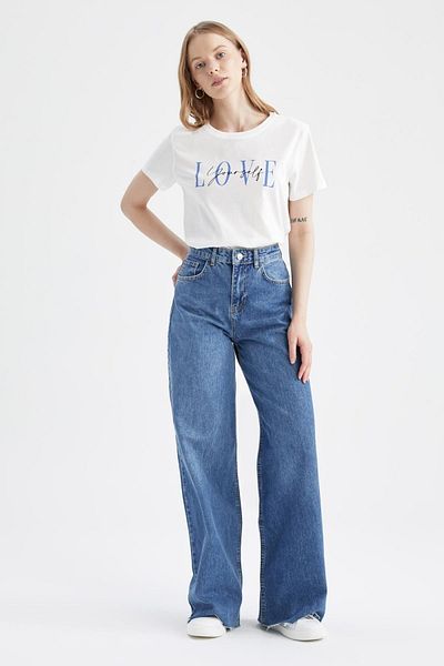 DeFacto Tričko Regular Fit Crew Neck s krátkým rukávem ze 100% bavlny