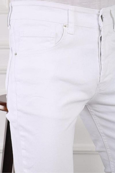 FRANKNESS JNS White Slim Fit Men's Jean Trousers - Lycra