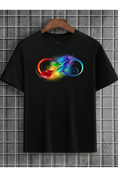 QUEENSTOWN Unisex Μαύρο Basic Oversize T-Shirt με εμπριμέ λουράκι