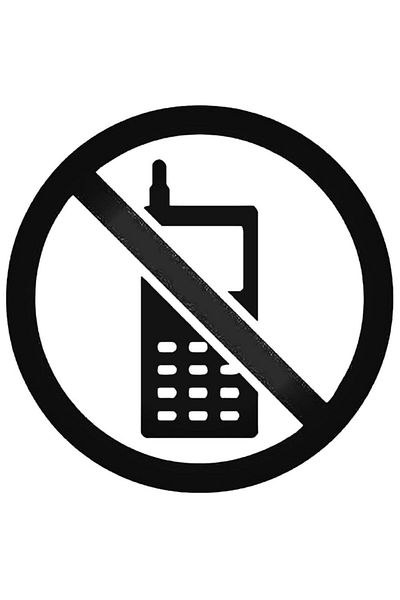 Universal Fără mobil Fără telefoane Semn Simbol Autocolant Auto Arma Autocolant de perete Autocolant decorativ pentru casă 20 Cm