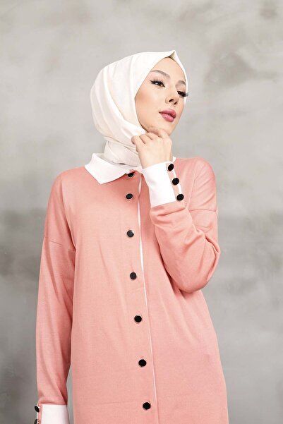 Miraystyle Gömlek Yaka Tam Boy Merserize Hırka