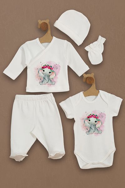 Homamia Set of 5 Little Elephant 100% Organic Hospital Exit