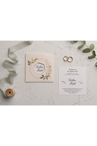 Erdem Düğün,nikah,nişan Davetiyesi 9166 ( 100 Adet ) (BASKISIZDIR)