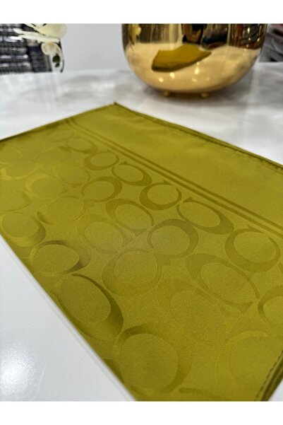 Organic Scarfs Coach Pamuk İpeksi Jakar Şal - Yağ Yeşili