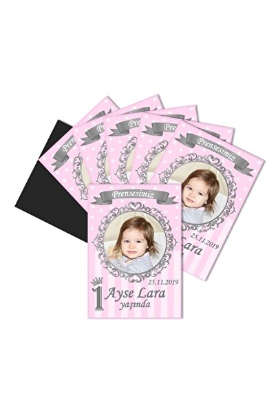 Elara Tasarım 2 Adet Metal Açacaklı Anahtarlık Prenses Doğum Günü Magnet Hedi...